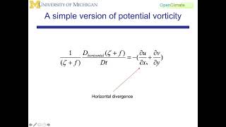 1410 Dynamic Meteorology Potential Vorticity Introduction [upl. by Horacio]