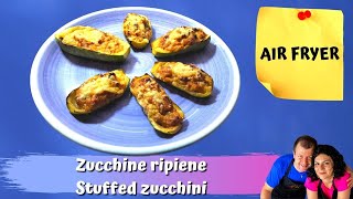 ZUCCHINE RIPIENE IN FRIGGITRICE AD ARIA ED IN FORNO  STUFFED ZUCCHINI IN THE AIR FRYER [upl. by Yager]