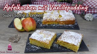 Saftiger Apfelkuchen mit Vanillepudding 😍  Schnell Einfach und traumhaft Lecker [upl. by Ahsyek608]