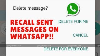 Whatsapp Update  RecallDelete Sent Messages Delete For Me Delete For Everyone [upl. by Hplodnar138]