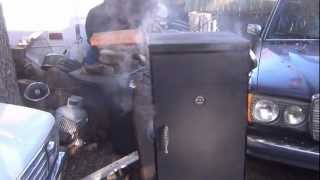 Smoking Steak In Brinkmann Square Vertical Smoker [upl. by Nyrem]