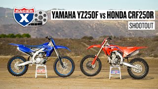 2022 Honda CRF250R vs Yamaha YZ250F  Motocross Bike Shootout [upl. by Akkin]