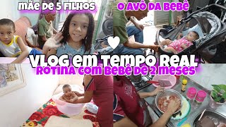 💕VLOG EM TEMPO REALROTINA COM MINHA BEBÊ DE 2 MESESMÃE DE CINCO FILHO vlogdodia viralrotina [upl. by Atsirhc195]