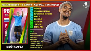 Best Players 🔥 Racikan Terbaik R Araujo di eFootball™ 2024 Mobile v360  National Teams Uruguay [upl. by Annaek]