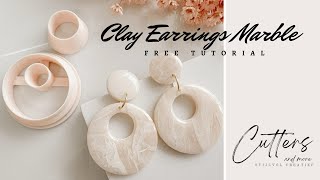 Polymerclay earrings Marble beginners oorbellen polymeerklei marmer [upl. by Lerual31]