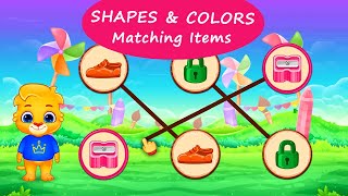 Colors and Shapes 3  Match the same colored items with Lucas and Ruby  RV AppStudios Games [upl. by Fiedler]