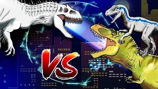 Dinosaurs Battle  BLUE TRex VS Indominus rex  Jurassic World Final Battle [upl. by Tekcirk]