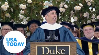 Jerry Seinfelds Duke commencement speech prompts student walkouts  USA TODAY [upl. by Gnirps]