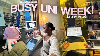 study vlog 🎧 juggling busy uni days productive study tips student success at kings college london [upl. by Nnayelhsa710]