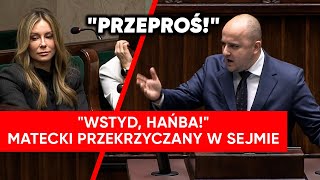 quotWstydquot Krzyki w sejmie Matecki zaatakował Małgorzatę RozenekMajdan [upl. by Anerys]