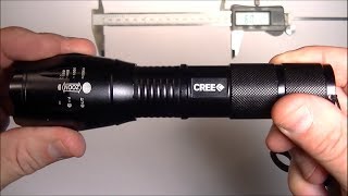 UltrafireCREE XML XML T6 LED 1600LM Flashlight Torch Lumen Zoomable ReviewDisassemblyMod [upl. by Pippas717]