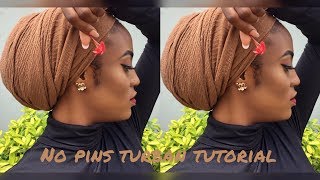 EASY TURBAN TUTORIAL  NO PINS [upl. by Ettennil488]