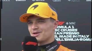 Lando Norris POST RACE interview at Imola [upl. by Aldredge]