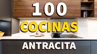 100 COCINAS MODERNAS en GRIS ANTRACITA y MADERA  GUIA PARA ELEGIR TU COCINA IDEAL en ESTOS COLORES [upl. by Adrahc911]