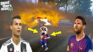 MESSİ YARIŞTA KAZA YAPIYOR VE RONALDO HAYATINI KURTARIYOR  GTA 5 [upl. by Llecrup]