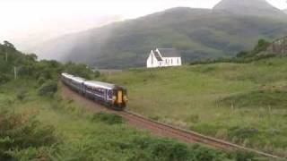 GlasgowMallaig service passes Polnish Chapel 11082010 [upl. by Bunnie]