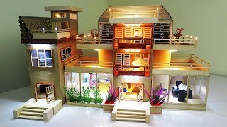 🏡How To Make Beautiful Cardboard House With LED Lights – Dream house – Model 05 [upl. by Elwyn]