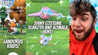 ✨Shiny Costume Slakoth amp Komala Hunt Landorus Raids and More In NEW YORK CITY In Pokemon Go✨ [upl. by Dew410]