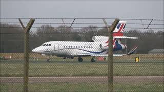 RAF Dassault Falcon900LX GZABH departs RAF Coningsby [upl. by Elrak]