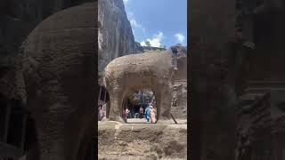 Stone Carved Elephant  Ellora Temple  Ellora Caves travelholic shorts ellora elloracaves [upl. by Keever]