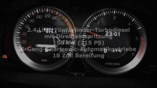 Volvo S80 D5 24 Executive 215 PS Acceleration Beschleunigung 0100 kmh [upl. by Neelyad773]