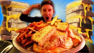 THE MEGA MELT GRILLED CHEESE CHALLENGE 10000 CALORIES [upl. by Olnee]