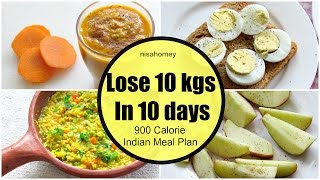 How To Lose Weight Fast 10 kgs in 10 Days  Full Day Indian DietMeal Plan For Weight Loss [upl. by Wearing]