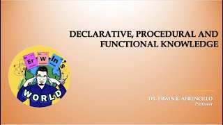 Declarative Procedural and Functional Knowledge [upl. by Rubma]