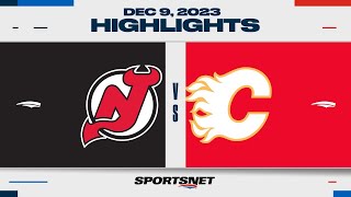 NHL Highlights  Devils vs Flames  December 9 2023 [upl. by Ecnaret]