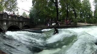 River Surfing in Munich Germany [upl. by Naman]