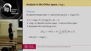 Quadratically regularized optimal transport  Lorenz  Workshop 1  CEB T1 2019 [upl. by Annahtur]