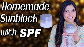 Homemade Sunblock with SPF for Beautiful SkinDIY Natural Sunblock  Ghazal Siddique [upl. by Leah]