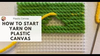 How to Begin Stitching on Plastic Canvas Plastic Canvas Stitches [upl. by Arteid411]