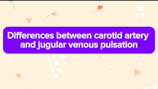 Differences between carotid artery and jugular venous pulsation [upl. by Nuawtna]