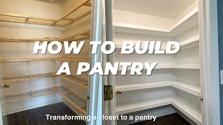 DIY Pantry Build  How to Build Floating Shelves for Pantry [upl. by Patnode784]