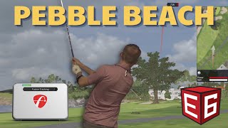 Playing Pebble Beach on E6 Connect with Flightscope Mevo [upl. by Auqinahc947]