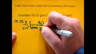 Cubic Unit Factor Label Conversions gcm3 to kgm3 [upl. by Nerraf]