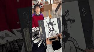 art artist paint draw portrait acrylicpainting picture tiktok caricature reaction [upl. by Melicent]