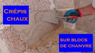 27 RENOVATION Crépi chaux sur bloc de chanvre [upl. by Ailev]