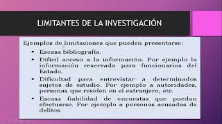 LIMITANTES DE LA INVESTIGACIÓN [upl. by Rehpotsihrc885]