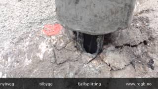 Hydraulic rock splitting  fjellsplitting  Oslo  wwwrogbno [upl. by Allez]