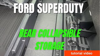 20172022 Ford SuperDuty rear under seat collapsible storage tutorial [upl. by Hezekiah]