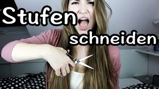 Haare selbst schneiden  STUFENSCHNITT  Lenas Lifestyle [upl. by Engedi421]