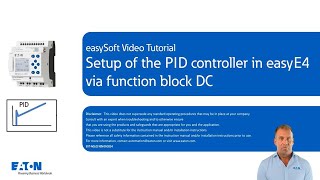 Setup of the PID controller in easyE4 via function block DC [upl. by Sofia]