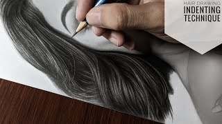 HOW TO DRAW HAIR  Indenting technique  PaulArTv [upl. by Neemsay]