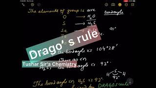 Drago’s ruleBond angle decreases as there is no hybridisation in H2S or PH3 etc  s character [upl. by Anirb]