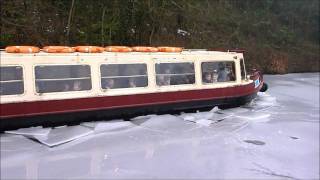 Judith Mary II Icebreaking Upper Peak Forest Canal Near Whaley Bridge Derbyshirewmv [upl. by Bethina788]