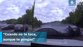 Se salva policía de morir aplastado por infraccionar automovilista [upl. by Conant]