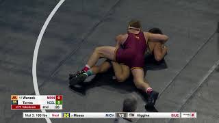 2018 NCAA Wrestling 165lbs Nick Wanzek Minnesota fall Keilan Torres Northern Colorado [upl. by Neeloc792]