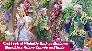 Wicked Movie News First Look at Michelle Yeoh as Madame Morrible amp Ariana Grande as Glinda [upl. by Reginnej]